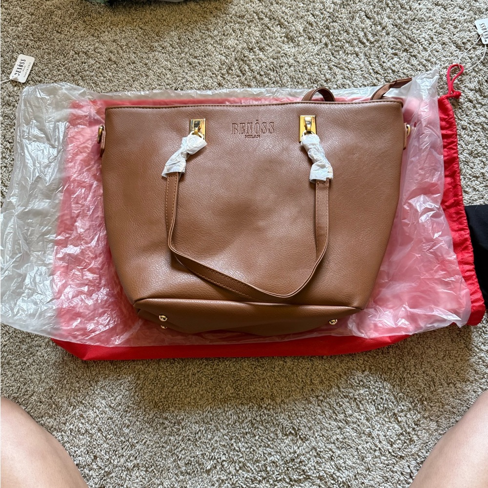 Benóss Milan Brown Leather Tote Bag